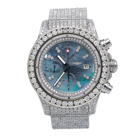 breitling watch iced out|Large Iced Out Diamond Breitling Super Avenger Watch For Men .